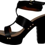 Givenchy 515822 Siyah Deri Topuklu Sandalet Kadın Ayakkabı