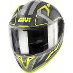 Gıvı 50.8 Racer Mat Siyah-Tıtanıum-Sarı Kask - L
