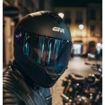 Givi 50.X Mat Siyah Kapalı Motosiklet Kaskı Spectra Mavi Camlı