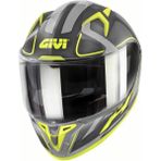 Givi Motosiklet Kaskı Givi 50.8 Racer Mat Siyah Titanium Sarı Kask - 2XL