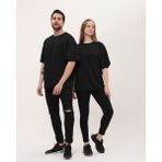 giyadda Unisex Siyah Oversize Bol Kalıp Basic T-Shirt (Sevgili Çift Kombini Tavsiyesi) - 01-Siyah - XL