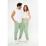 Giyadda Unisex Yeşil Bol Kalıp Jogger Eşofman Altı Sweatpants - 301-Yeşil