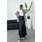 Giyim Odası Siyah Saten Kumaş Beli Lastikli Uzun Etek 91 cm Casual Kullanım İçin Rahat Tasarım - 40