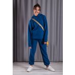 GiyimAdaButik Unisex Mavi Oversize Kalın Puflu Eşofman Takımı - Sevgili Kombini
