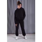 GiyimAdaButik Unisex Siyah Oversize Kalın Puflu Eşofman Takımı - Sevgili Kombini