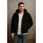giyimadam16 Oversize- Kapşonlu Peluş Hırka Erkek Polar