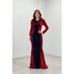 giyimmasalı Krep Kumaş Payet Detaylı Balık Elbise - Bordo - 40