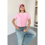 GİYSA Kadın Kısa Kollu 3İp Basic Sweatshirt Pembe - MS0001429