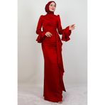 GİYZAMİLA Ilgın Tesettür Abiye Bordo