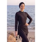 GİYZAMİLA Üçlü Tesettür Mayo Takım Siyah