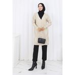 giyze Desenli Uzun Merserize Hırka N3193 Taş Rengi