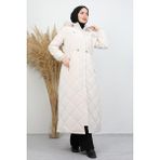 GİZ AGİYİM 1 Henna Kapitone Mont Açık Krem - 50
