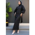 GİZ AGİYİM İnci Tesettür Abiye Siyah