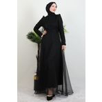 giz astore Alara Tesettür Abiye Siyah