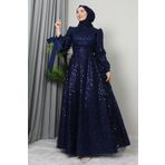 giz astore Betül Tesettür Abiye Lacivert