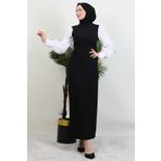 giz astore Ekin Tesettür Elbise Siyah