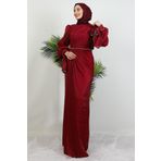 giz astore İdil Tesettür Abiye Bordo