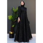 giz astore Selver Tesettür Abiye Siyah