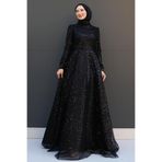 giz astore Simay Tesettür Abiye Siyah
