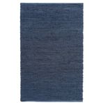 Giz Home 1718225C Lacivert Gri 75x150 cm Deri Kilim
