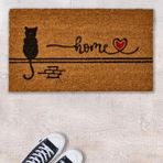 Giz Home 35x60 cm Bej Duvardaki Kedi Kapı Önü Paspası