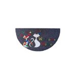Giz Home Gri 40x75 cm Megan Welcome Kediler Yarımay Kapı Paspası