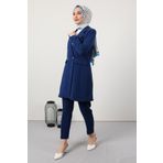 Giza Giyim Tesettür Blazer Ceket Takım Koyu Mavi
