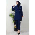 Giza Giyim Tesettür Blazer Ceket Takım Lacivert