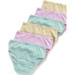 Giza Kids %100 Pamuklu Kız Çocuk Ribana Slip Külot İç Çamaşır 6lı Set - Pembe - Yeşil - 10 - 11 Yaş
