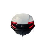 GİZA MOTOR Işıklı- Sırt Dayamalı Motosiklet Arka Çanta 33 Lt Kapasite Metalik(Parlak) Beyaz