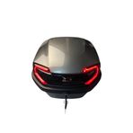 GİZA MOTOR Işıklı- Sırt Dayamalı Motosiklet Arka Çanta 33 Lt Kapasite Metalik(Parlak) Koyu Gri