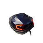 GİZA MOTOR Işıklı- Sırt Dayamalı Motosiklet Arka Çanta 33 Lt Kapasite Metalik(Parlak) Lacivert