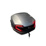 GİZA MOTOR Işıklı- Sırt Dayamalı Motosiklet Arka Çanta 33 Lt Kapasite Metalik(Parlak) Silver Gri