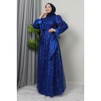Giza Store Betül Tesettür Abiye Bordo - Saks - 38