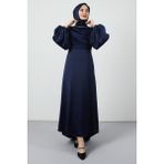 Giza Store Kuyruklu Degaje Elbise Lacivert - 46