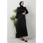 Giza Store Sahra Tesettür Elbise Lacivert - Siyah - 42