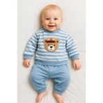 GizaKids %100 Pamuk Erkek Bebek Alt Üst Takım / Bebek Pijama Takımı Eşofman