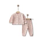GizaKids Bebek Kız Pamuklu Pijama Takımı, 0-3 AY, nynmp, Turuncu, kız-bebek