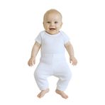 GizaKids Bebek Unisex Patiksiz Pijama Altı 3lü, 3 Ay, pjmal, Beyaz, üniseks-bebek