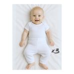 GizaKids Bebek Unisex Patiksiz Pijama Altı 3lü, 6 Ay, pjmal, Beyaz, üniseks-bebek