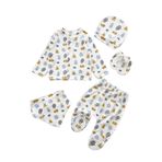 GizaKids Erkek Bebek Pamuk Hastane Çıkışı Set, Yeni Doğan, ehastane5, Beyaz-Gri-Sarı, erkek-bebek