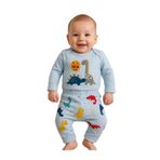 GizaKids Erkek Bebek Pamuk Pijama Takımı, 3-6 AY, gkbat1, Mavi, Bebek-Erkekler