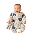 GizaKids Erkek Bebek Pamuklu Pijama Takımı, 0-3 AY, nynpe, Mavi, erkek-bebek