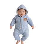 GizaKids İçi Welsoft Peluş Dışı Triko Örgü Bebek Astronot Tulum 6-9 Ay, 6-9 AY, Astronot Tulum, Mavi, Üniseks
