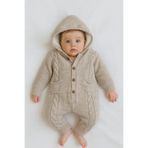 GizaKids İçi Welsoft Peluş Dışı Triko Örgü Bebek Astronot Tulum Kız Erkek Unisex, 9-12 Ay, Astronot Tulum, Bej, Üniseks