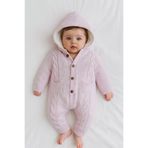 GizaKids İçi Welsoft Peluş Dışı Triko Örgü Bebek Astronot Tulum Kız Erkek Unisex, 9-12 Ay, Astronot Tulum, Pembe, Üniseks