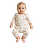 GizaKids Kız Bebek Pamuk Pijama Takımı 9 Ay, 9 Ay, kuzukız, Beyaz-Somon, kız-bebek