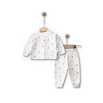 GizaKids Kız Bebek Pamuklu Pijama Takımı, 3-6 AY, nynmp, Ekru, kız-bebek