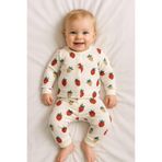 GizaKids Kız Bebek Pamuklu Pijama Takımı, 6-9 AY, nynmp, Kırmızı, kız-bebek
