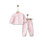 GizaKids Kız Bebek Pamuklu Pijama Takımı, 6-9 AY, nynmp, Pembe, kız-bebek